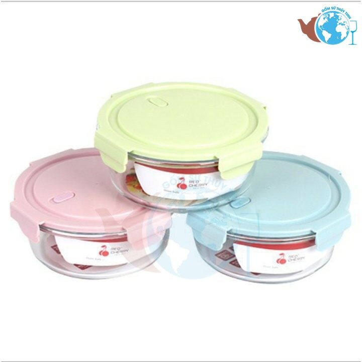 [HCM]Hộp cơm tròn thủy tinh 400ml đựng thực phẩm BX3003