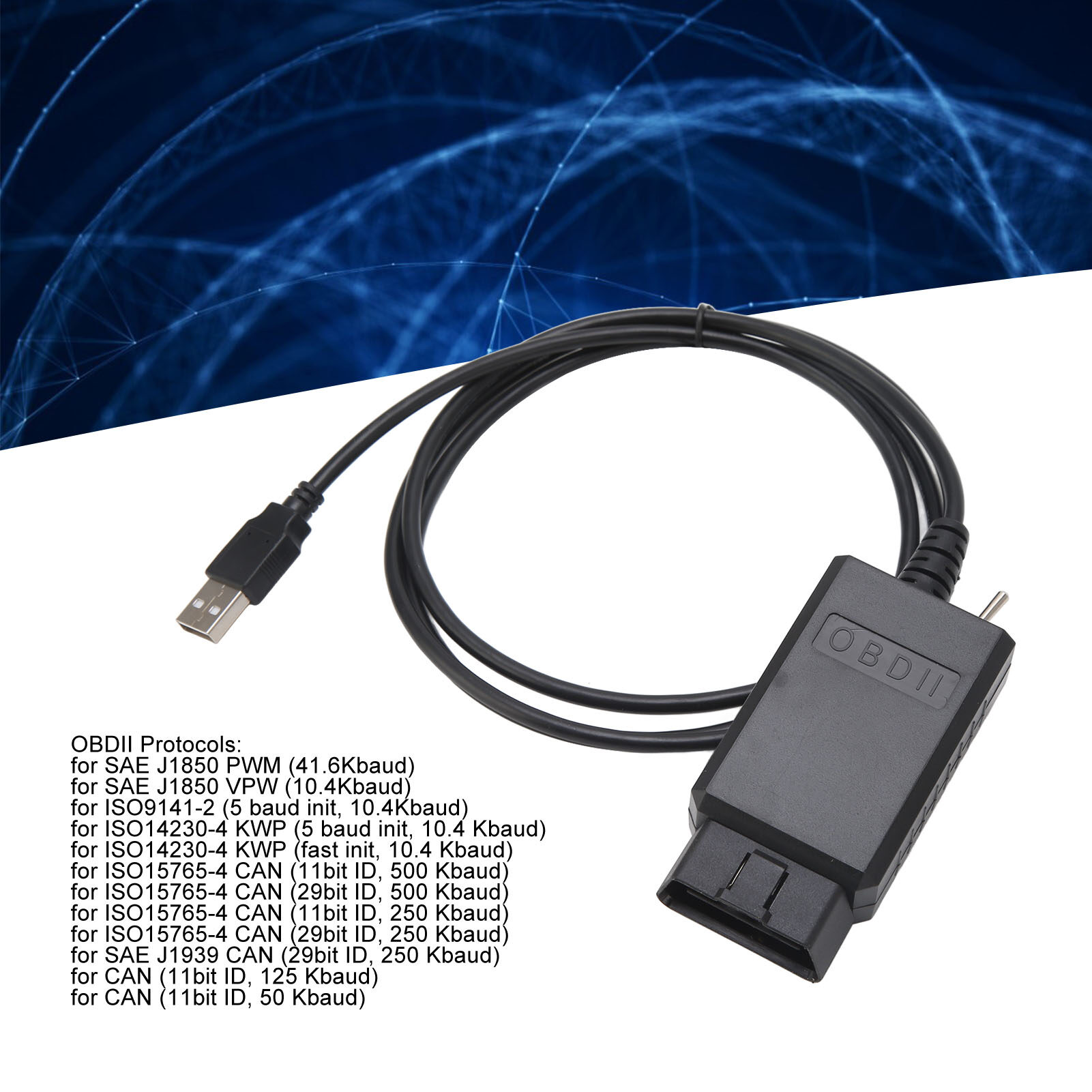 USB OBD2 Scanner Cable OBD2 USB Adapter for ELM327 Code Reader Scanner Diagnostic Cable for FORScan FoCCCus