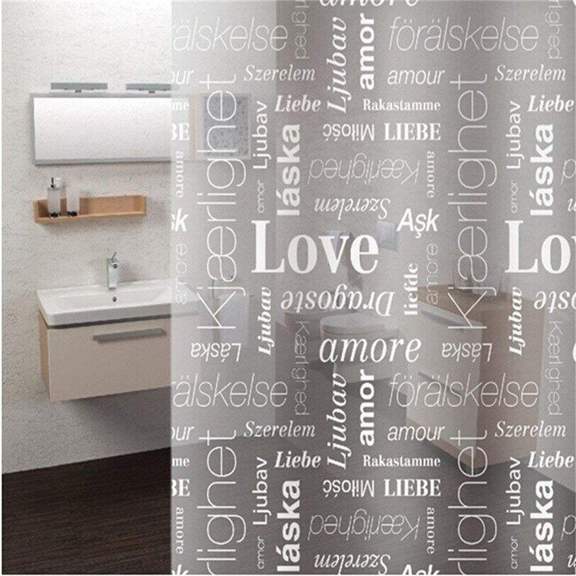 Love rèm tắm trong suốt cho khuôn phòng tắm rèm phòng tắm chống thấm nước, có móc, 180x180cm