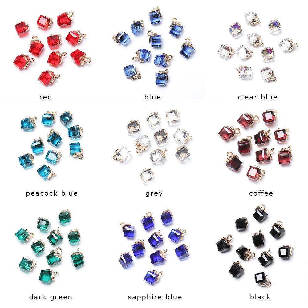 Shape Jewelry Making Glass Spacer Beads Bracelet Components Cube Crystal Beads