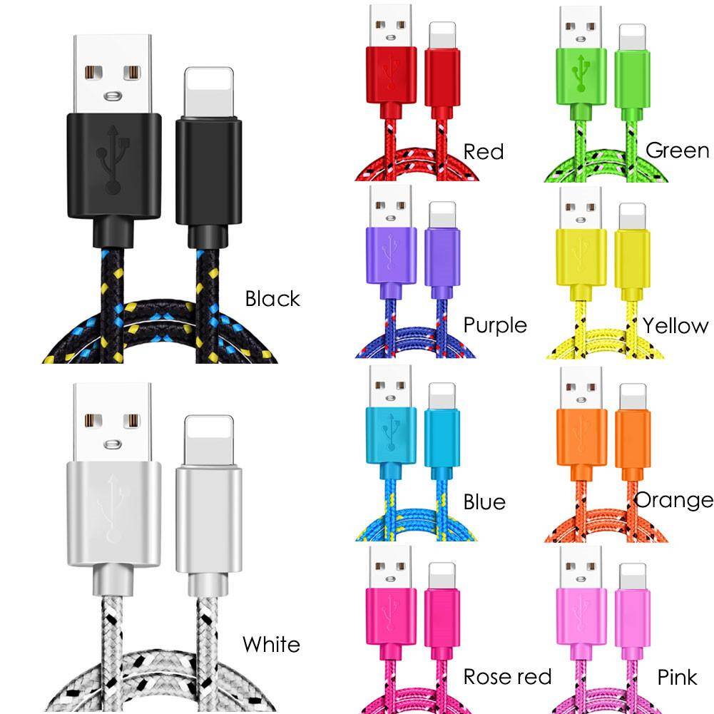 Rocomoco 1/2/3M Lightning USB Date Cable Nylon Braided Fast Charging Cable USB Charger Cord For iphone