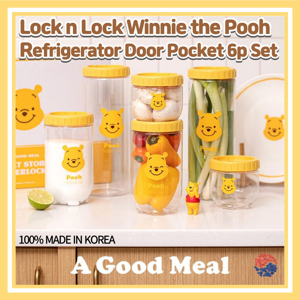 LocknLock Winnie the Pooh Refrigerator Door Pocket 6p Set/Circular