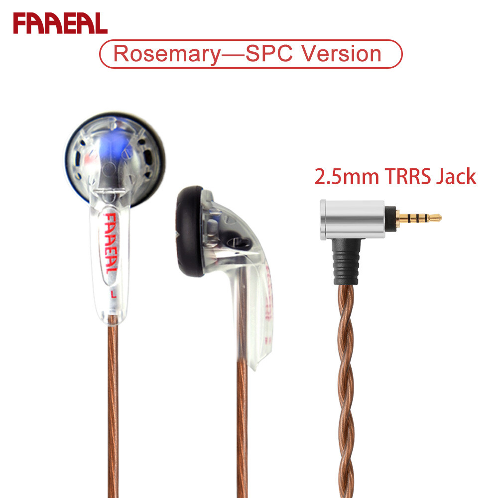 FAAEAL Rosemary Earphones SPC Version 150ohms High Impedance Earbuds 3.5mm Wired Hifi Music Earphone 2.5mm 4.4mm TRRS 1.25m Silver-plated Wire Headset For MP3 Player Amplifier