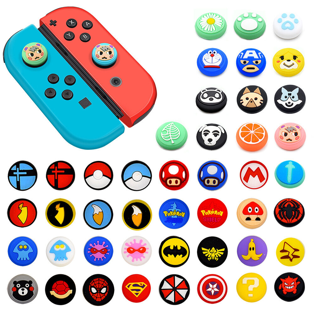 2 Chiếc Nắp Ốp Silicon Chỗ Đặt Ngón Cái Cho Bộ Chuyển Đổi Nintendo Nắp Bảng Điều Khiển Joycon Cho Bộ Chuyển Đổi Nintendo Lite