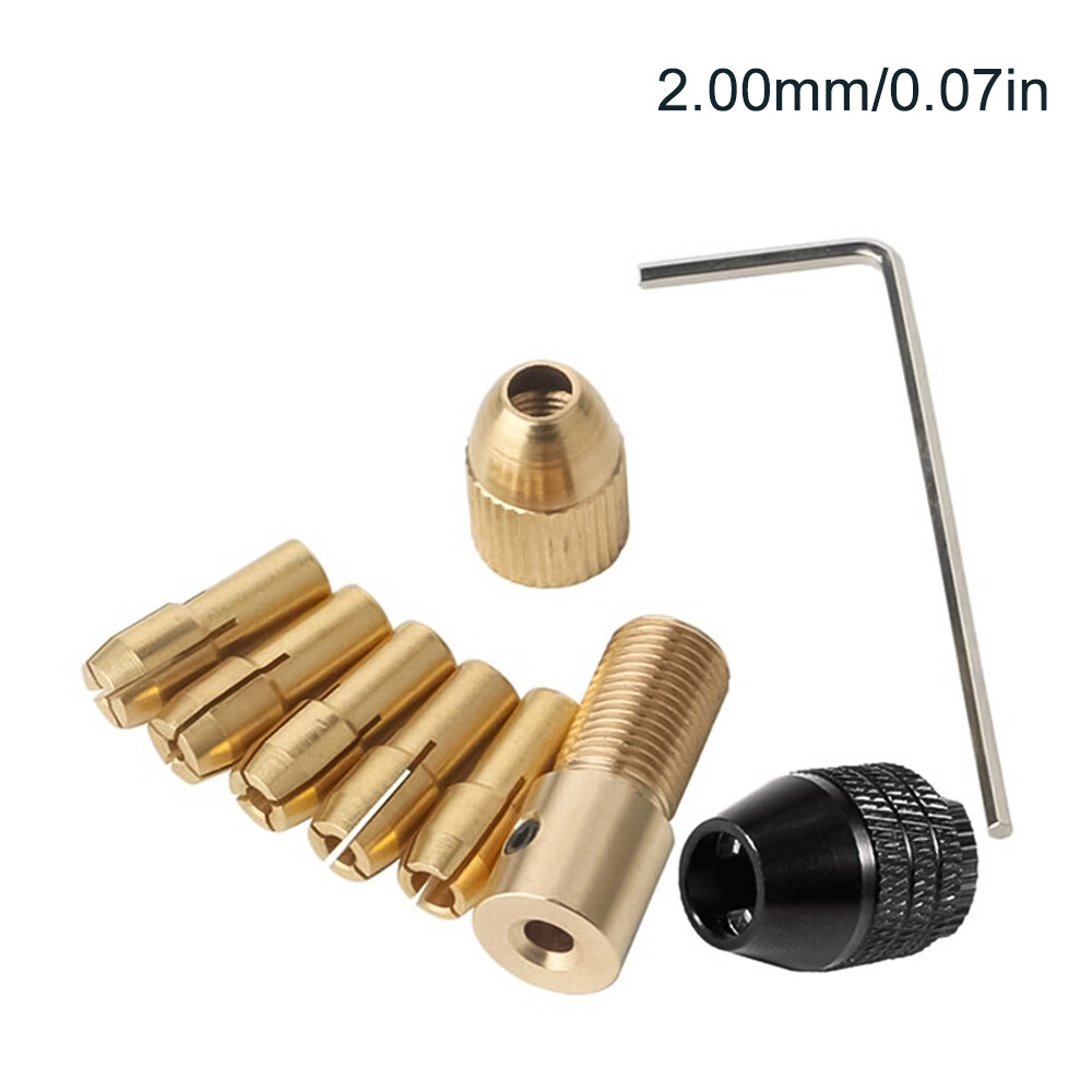 VOKTTA Micro electric drill self tightening drill chuck Hand electric drill Small electric grinder Woodworking brass drill chuck Center shaft three jaw chuck