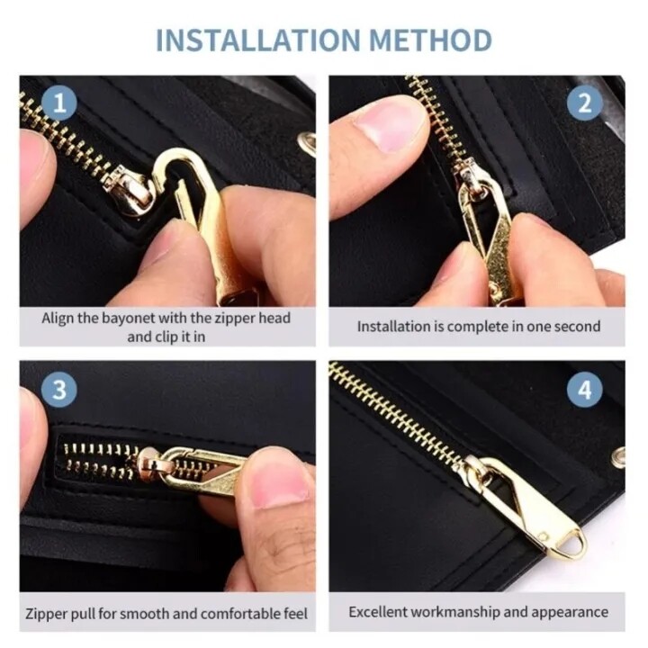 5Pcs Universal Metal Zipper Puller Handle Detachable Replacement Zipper Slider Backpack Handbag Coat Sewing Repair Pull Tab Head