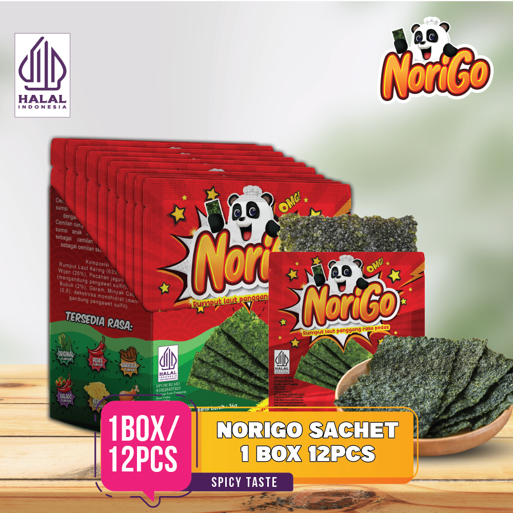 Norigo Box Content Pcs Nori Sachet Seaweed Snack G Halal Lazada