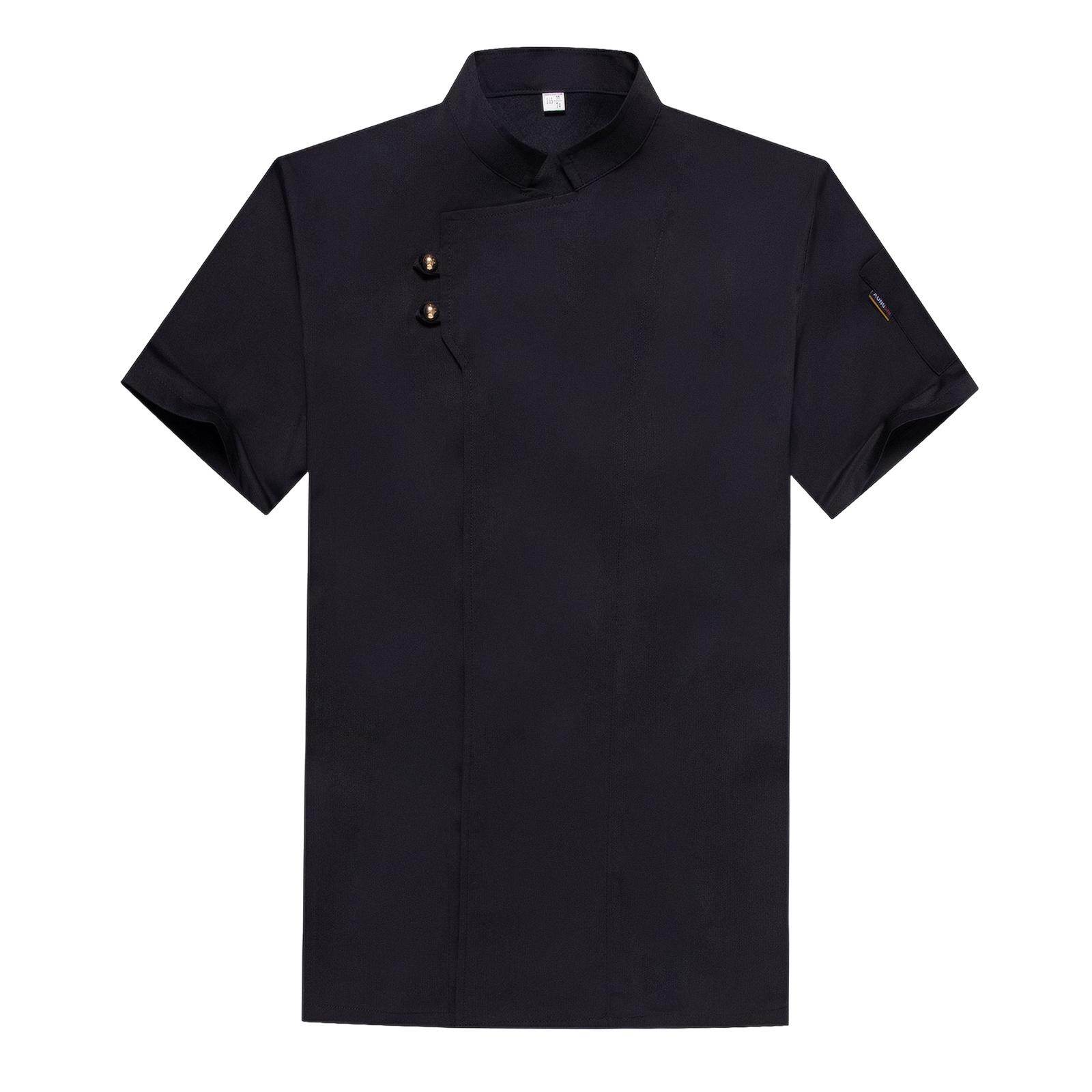 Serbery Short Sleeve Chef Coat Breathable Cool Ventable Mesh Back Not Easy to Pilling Soft Chef Jacket for Restaurants Dessert Shops Men