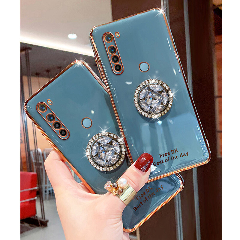 Đối với Xiaomi Redmi Note 9s Note 9 Pro Note 8 Note 8 Pro Note 7 Chữ mạ điện Vỏ điện thoại cho Redmi Note 9s Note 9 Pro Note 8 Note 8 Pro Note 7 Ốp lưng điện thoại Bling Crystal Holder Nắp lưng TPU mềm