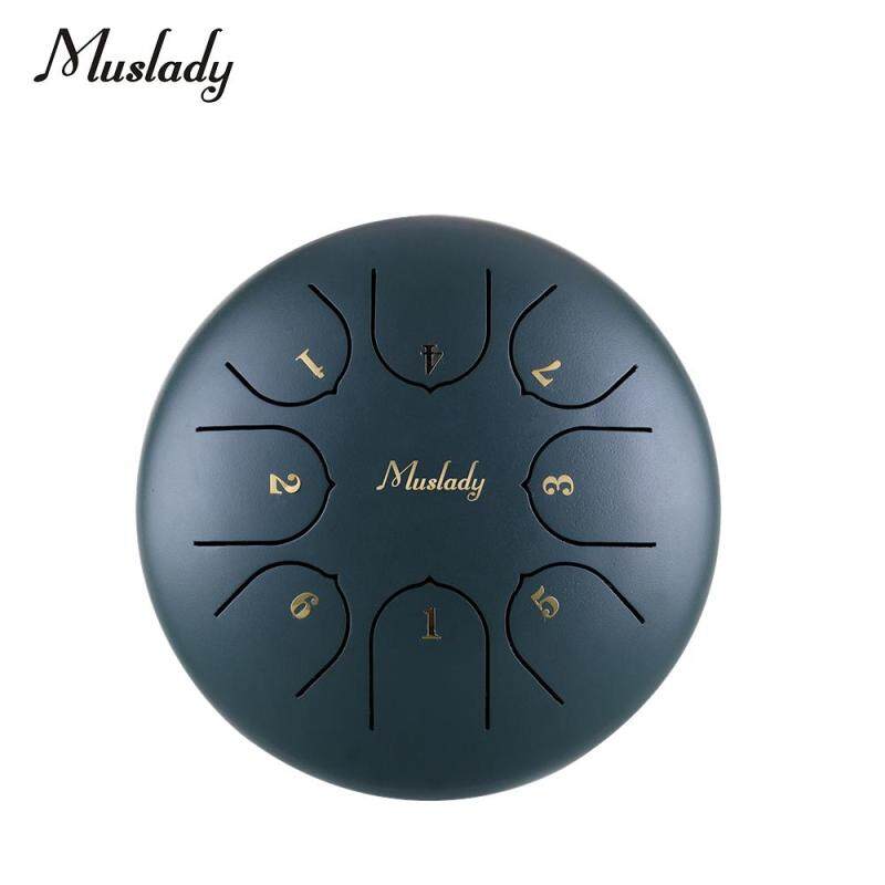 Muslady 6 Inch Mini Steel Tongue Drum C Key 8 Tones Percussion Instrument Hand Pan Drum with Drum Mallets Carry Bag