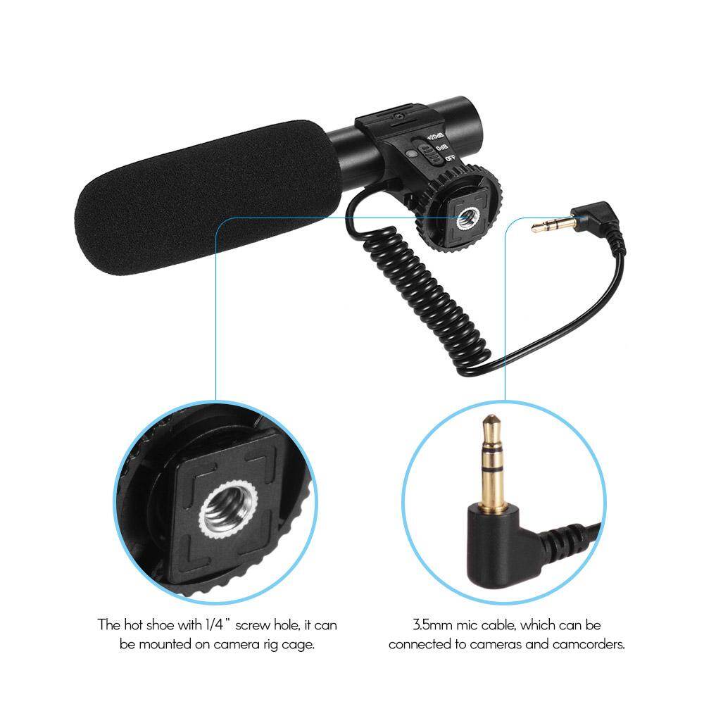 Máy Ảnh Micro Quay Video, Xe Bán Tải Siêu Cardioid Micro Mini Để Chụp Ảnh Vlog Phỏng Vấn Dành Cho Máy Ảnh DSLR So-ny Ca-non Ni-kon Pana-sonic Máy Quay Phim