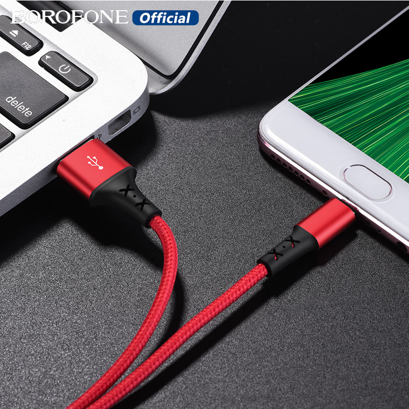 Borofone bx20 Cáp USB Micro/sét/Type-C 2.4A Cáp dữ liệu sạc nhanh phổ quát cho Iphone điện thoại Android sạc nhanh với truyền dữ liệu