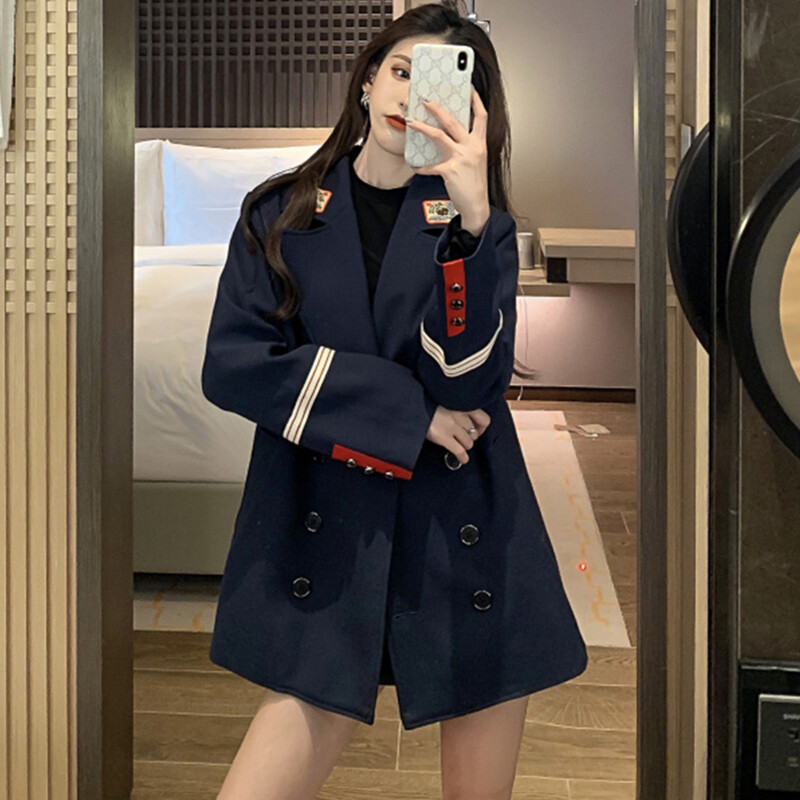 Kayleigh Retro Embroidery Patch Suit Jacket Women Loose Korean Casual Suit Jackets Female British Style Chic Blazer Women Clothing