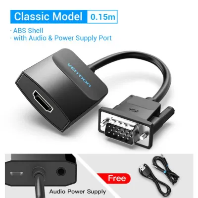 VGA to HDMI Adapter 1080P VGA Male to HDMI Female Converter Cable With Audio USB Power for PS4/3 HDTV VGA HDMI Converter