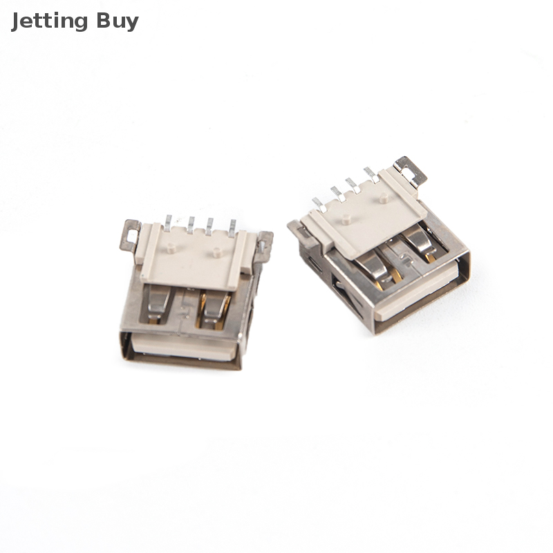 【Jettingbuy】 Flash Sale 10 cái đầu nối giắc cắm Hàn Cổng đầu cái tiêu chuẩn loại USB 2.0 Loại A đầu cắm PCB loại USB-A SMT 4pin
