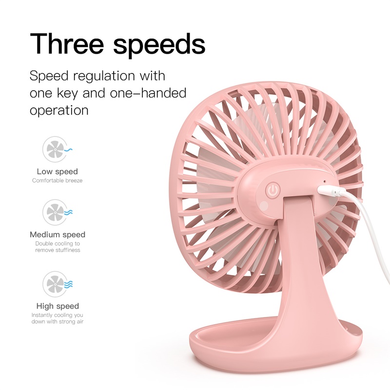 Quạt mini để bàn Baseus Baseus Pudding-Shaped Fan ( 3 mức tốc độ - Mini USB Air Cooling Fan Clip Desk Fan)