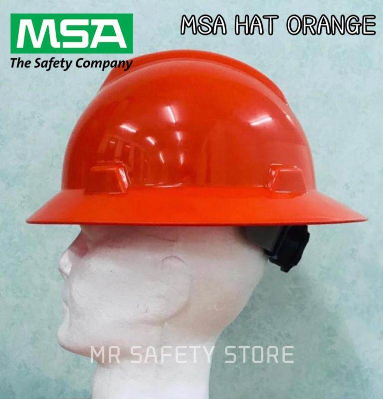 MSA V-Gard Full Brim Hard Hats - Orange
