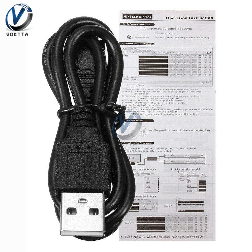 Huy Hiệu Tên Lập Trình Có Thể Sạc Lại Màn Hình Kỹ Thuật Số LED Mini VOKTTA Chính Hãng, 15 Ngôn Ngữ Hiển Thị Mô Đun Huy Hiệu Bảng Hiệu Gắn Thẻ Led Cuộn Bền