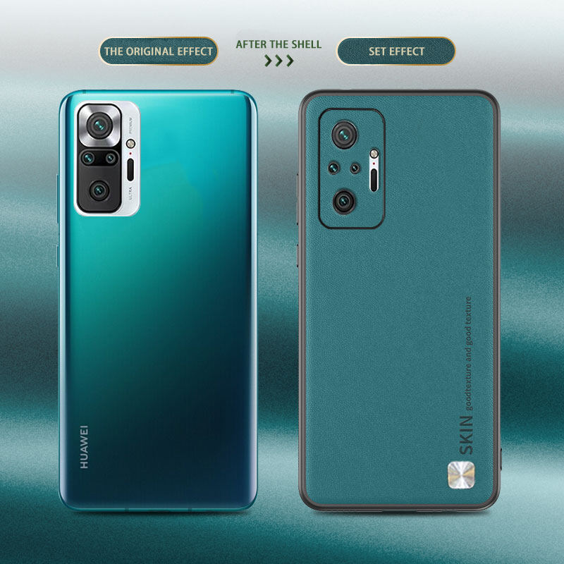For Xiaomi Redmi Note 10 / Note 10S / Note 10Pro Max 4G Case Plain Skin Leather Cover Redmi Note 10 Pro 4G Soft Bumper Shockproof Coque