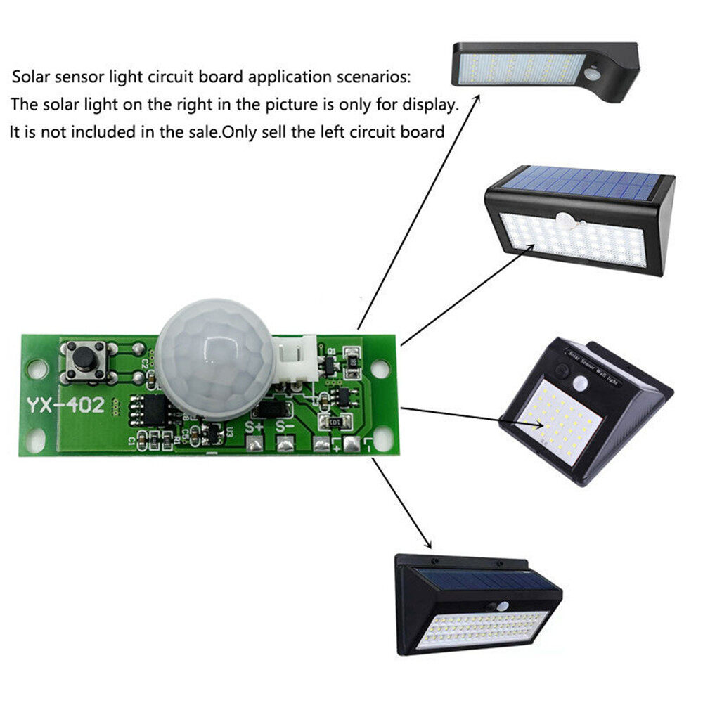 Bảng Đèn Năng Lượng Mặt Trời 3.7V, Bảng Điều Khiển Với Cảm Biến Ánh Sáng Ban Đêm, Mô-đun Điều Khiển, Bảng Mạch Năng Lượng Mặt Trời Cảm Ứng Hồng Ngoại Cơ Thể Người
