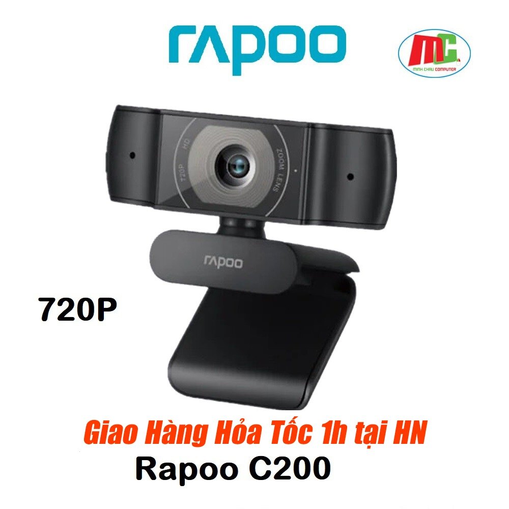 Webcam Rapoo C200 HD 720P - Hàng chính Hãng