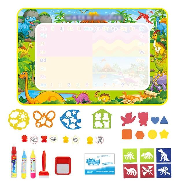 Big Size Magic Water Drawing Mat Coloring Doodle Carpet with 4 Magic Pens & Stamps Painting Drawing Board Toys Gift for Kid