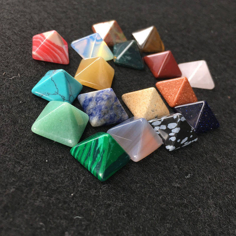 7 Pcs/set Chakra Pyramid Stone Set Crystal Healing Chakra Set Or Jewelry Making Multicolor Random Colors