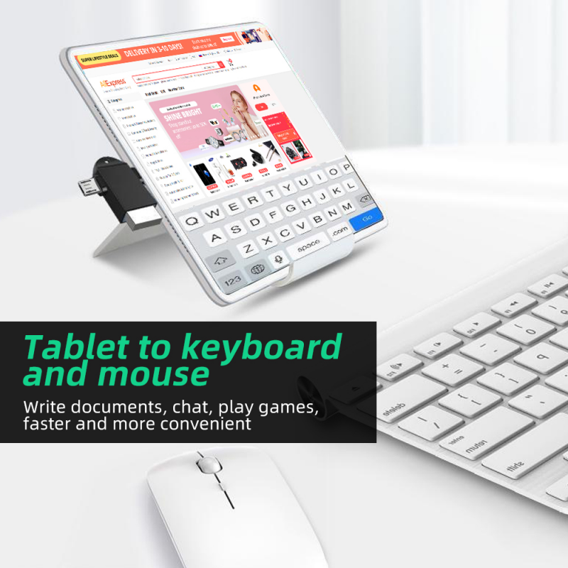 Bộ Chuyển Đổi FONKEN Otg Type C 2 Trong 1 Bộ Chuyển Đổi Otg Micro Usb Usb Usb C 3.0 Flash Disk Chuột Kết Nối Cho Điện Thoại Thông Minh Android Đầu Cắm Usb