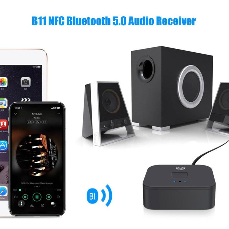 Bộ Thu Nhạc B11 NFC Bluetooth 5.0, Loa Adapter Bộ Chuyển Đổi Cuộc Gọi Không Dây Rảnh Tay Âm Thanh Không Dây 2 Phát Nhạc Bằng Loa Đồng Thời Đối Với iPhone Android