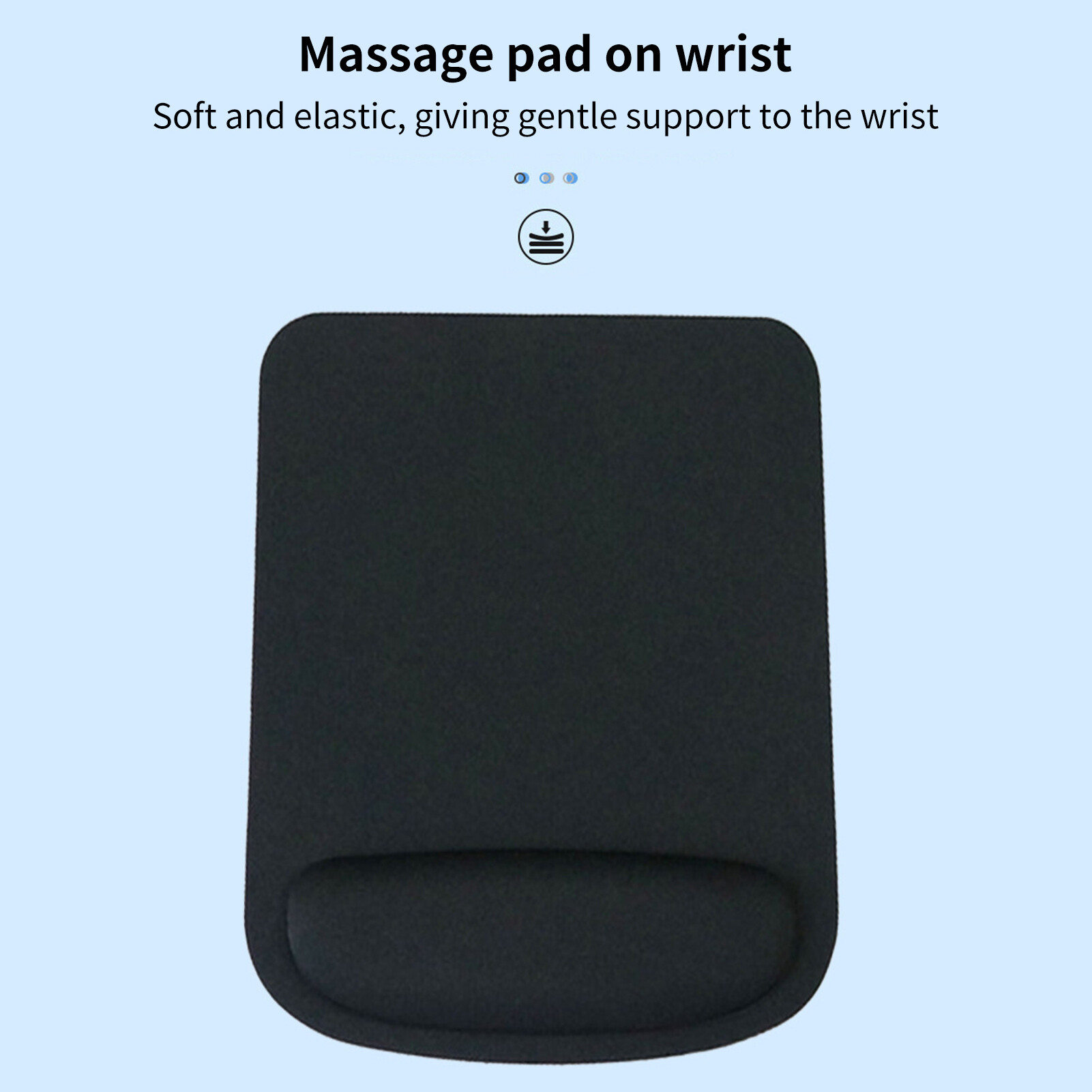 Mouse Pad Cushion with Wrist Rest Slow Rebound Square Ergonomic Mouse Mat for PC PC Mouse Pad