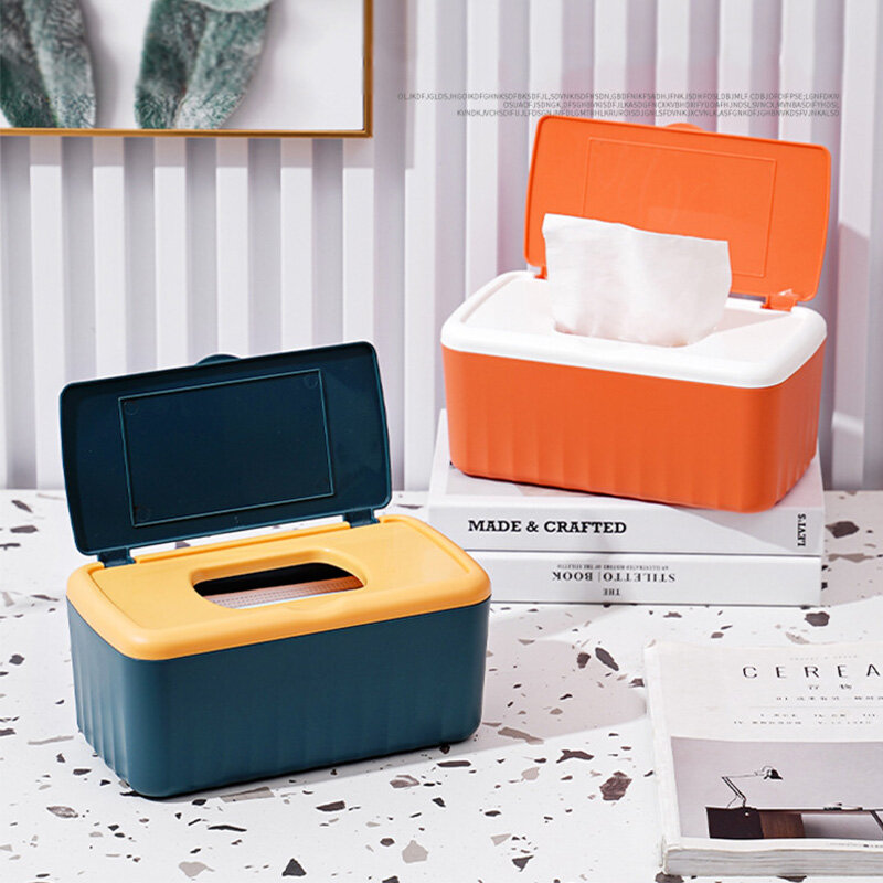 tissue box mask storage box desktop storage box Tissue box with lid, multi-purpose storage box for household living room dormitory storage car decoration box