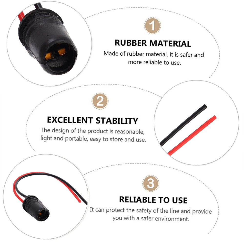 5pcs xe T10 ổ cắm tròn W5W mềm đui đèn Adapter Cáp bóng đèn LED ổ cắm kết nối cơ sở nêm ánh sáng đèn dụng cụ bóng đèn cắm