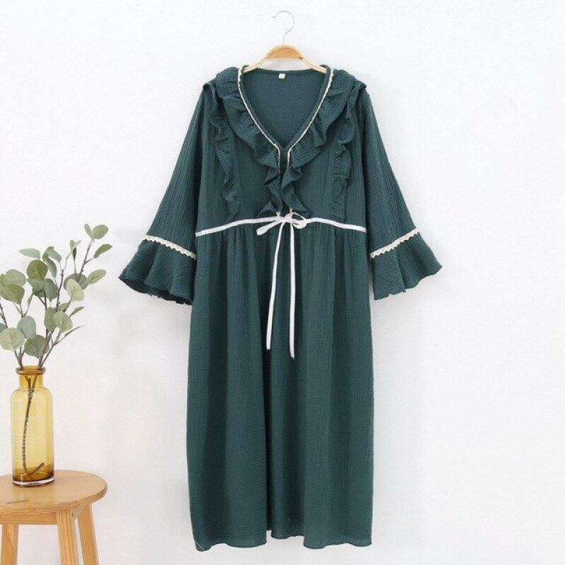 Nơi bán Qweek Mới Đồng Màu Váy Ngủ Cho Nữ Hàn Quốc Cổ Chữ V Ren Đồ Ngủ Rời Thoải Mái Người Phụ Nữ Mang Thai Nigh Đầm