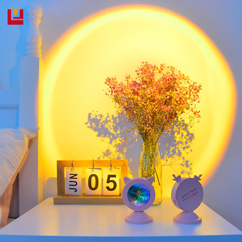 Mini sunset light atmosphere light ins bedroom decoration light net red photo light projection lamp fill light USB power