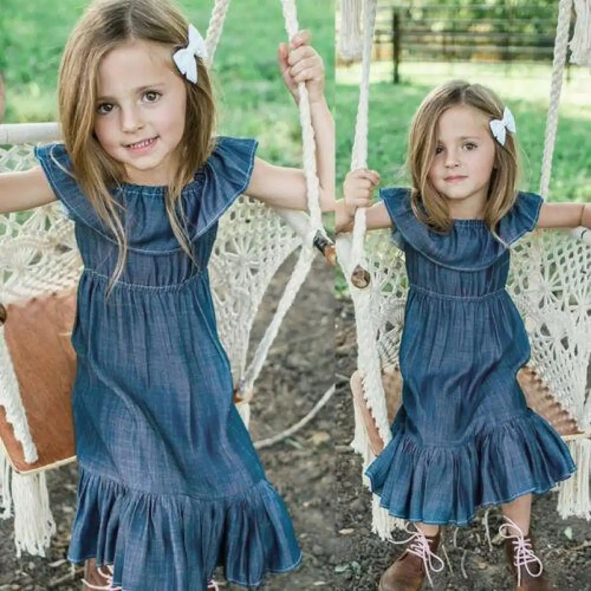 baby girl denim ruffle skirt