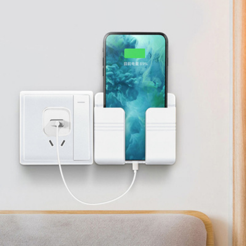 Treo tường hộp sạc điện thoại di động khung dán với điều khiển từ xa cơ sở, lỗ miễn phí tường giá lưu trữ cơ sở