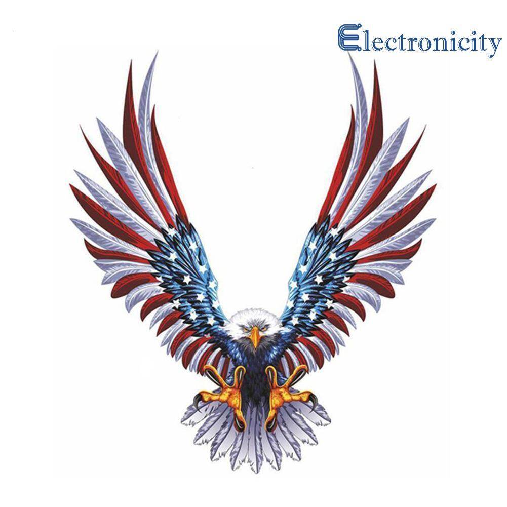 15x17cm Personality Car Sticker USA Eagle Reflective Decal Auto Decoration