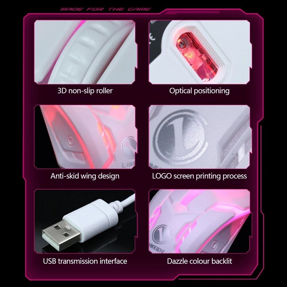 Limei S1 E thể thao LED sáng backlit chuột có dây có dây USB cho máy tính để bàn máy tính xách tay câm Máy tính văn phòng chuột chơi game