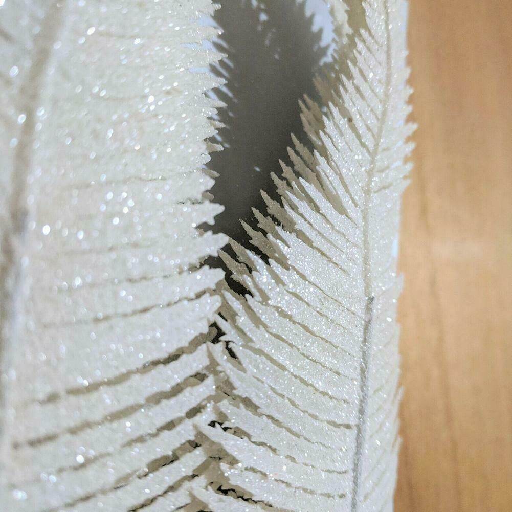 【Dizoey】 6Pcs Decorative Tree Feather Leaf with Clip Gold Silver Shiny Leaf Decoration