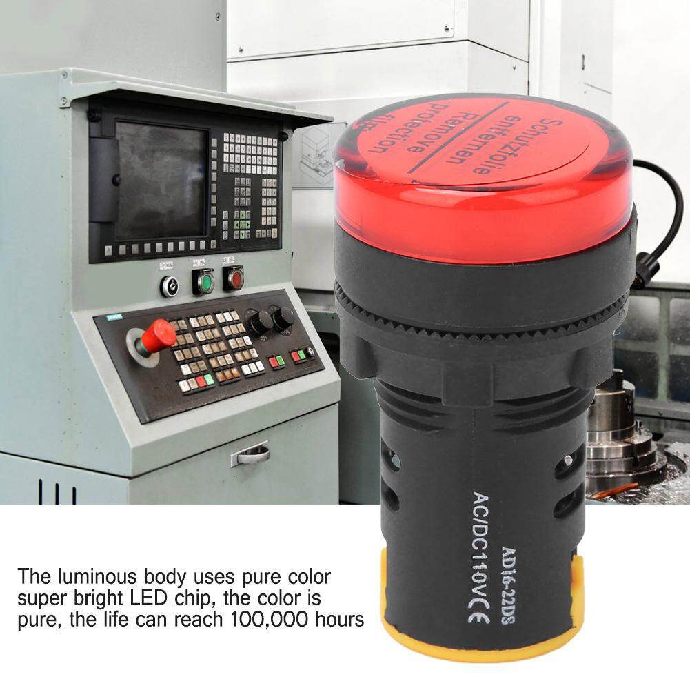 10Pcs BERM LED Power Indicator Light PC Flame Retardant Shell 22mm Diameter 110V AD16-22D/S