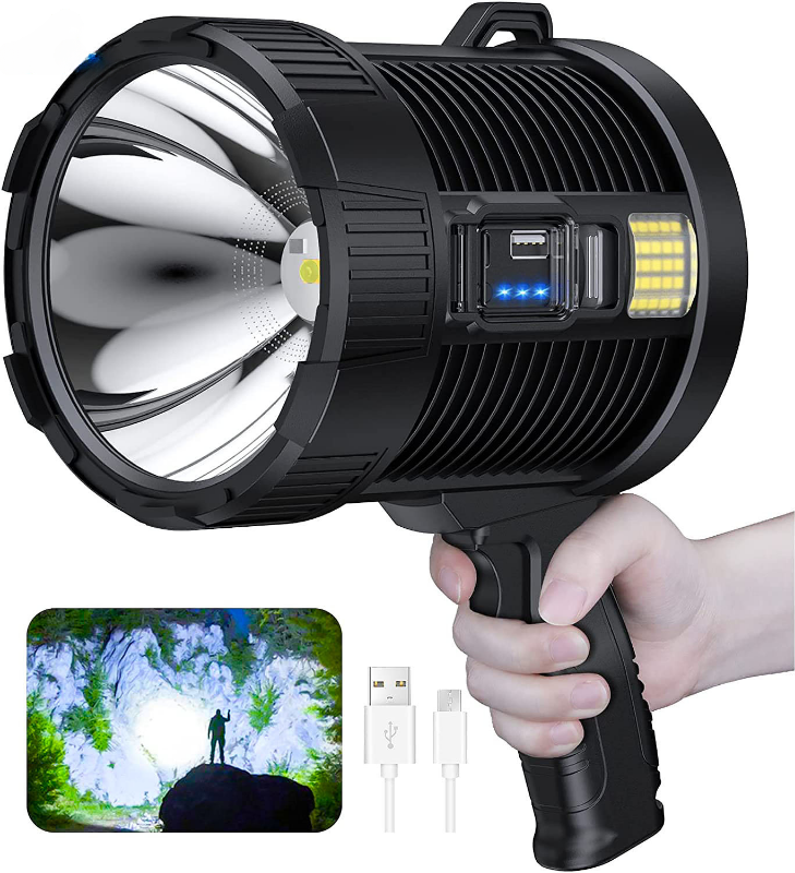 XP70 High Power Rechargeable Led Flashlight Searchlight Powerful Torch Spotlight Portable Lighting Built-in Lithium Battery