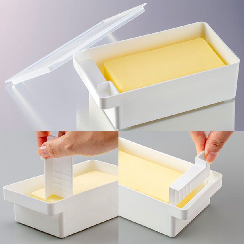 Butter Box Cutting Organizer with Lid Cheese Cheese Preserving Box Serving Tools, Kitchen Box, Cheese Cutter, Crisper Box