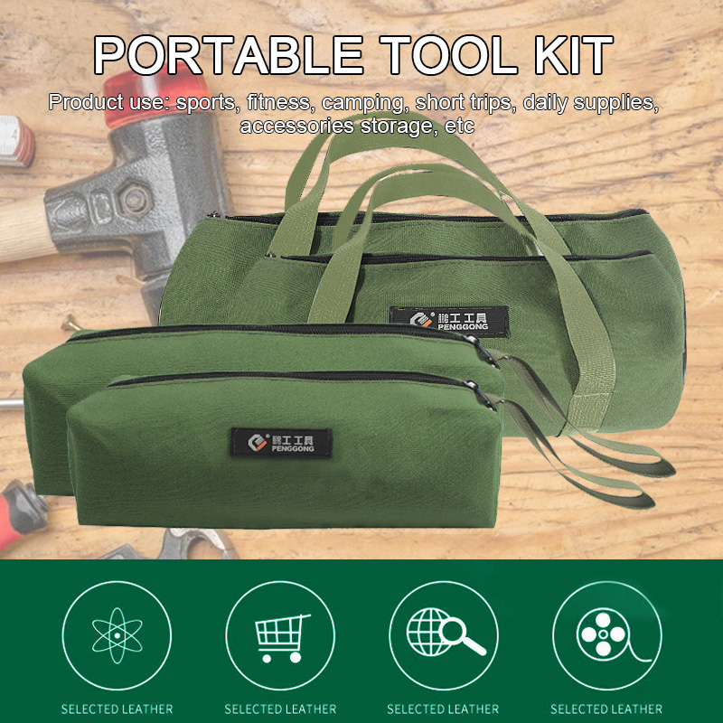 Manooby Durable Thicker Canvas Tool Pouch for Electrical Tool Storage Organizer Bag