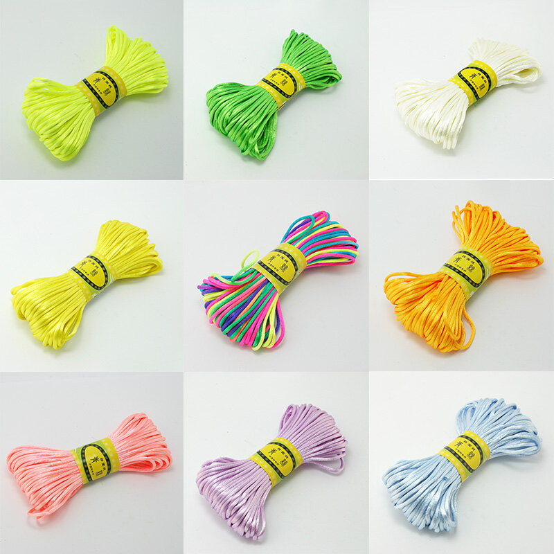 20 Mét/túi Vòng Tay Dây Macrame Thắt Nút Trung Quốc 2.5Mm Dây Thừng Xâu Chuỗi Dây, Polyester Chỉ Khâu Vải Bông Thêu Để May Tự Làm Thời Trang Thủ Công Mỹ Nghệ