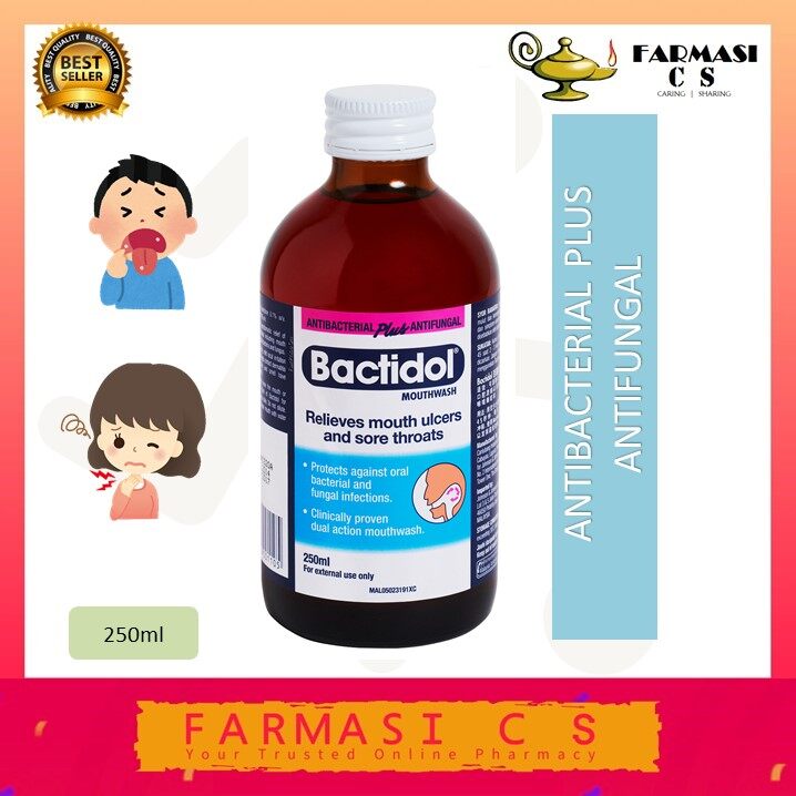 Bactidol Mouthwash Antibacterial plus Antifungal 250ml EXP05/2025