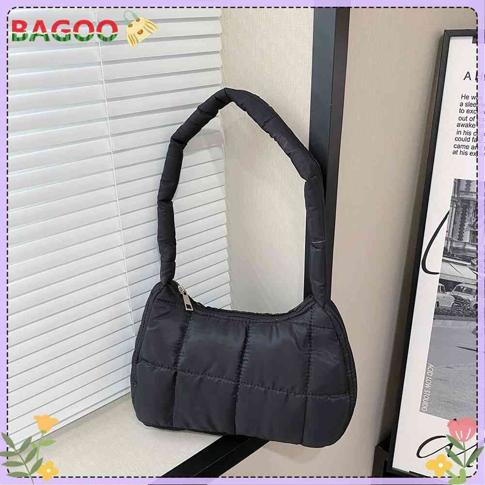 Quilted Ladies Handbags Casual Check Cotton-Padded Bag Fashion Winter Simple Solid Color Soft Elegant for Shopping Travel