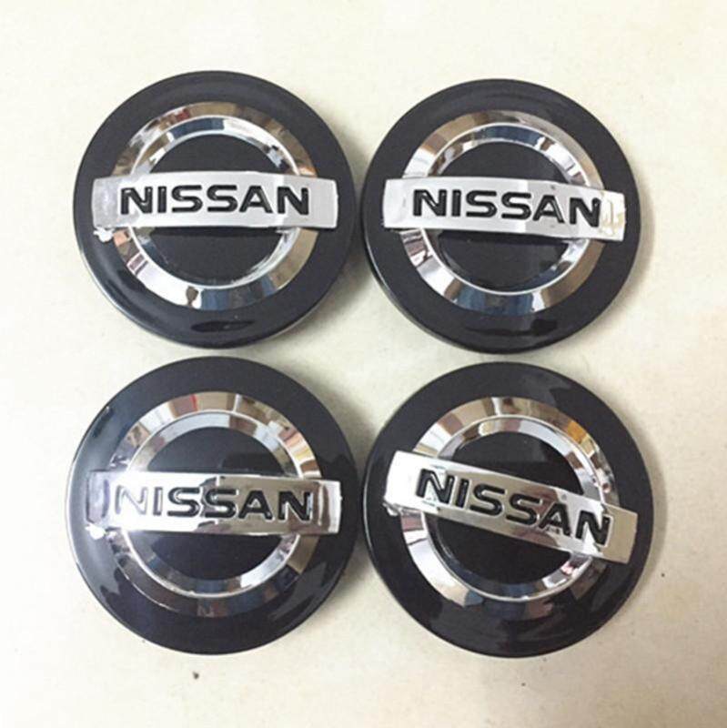 JIUC  4Pcs 60MM Nissanล้อฝาปิดตรงกลางสติกเกอร์ศูนย์ล้อรถล้อฮับฝาปิดตรงกลางSสัญลักษณ์สำหรับNissan