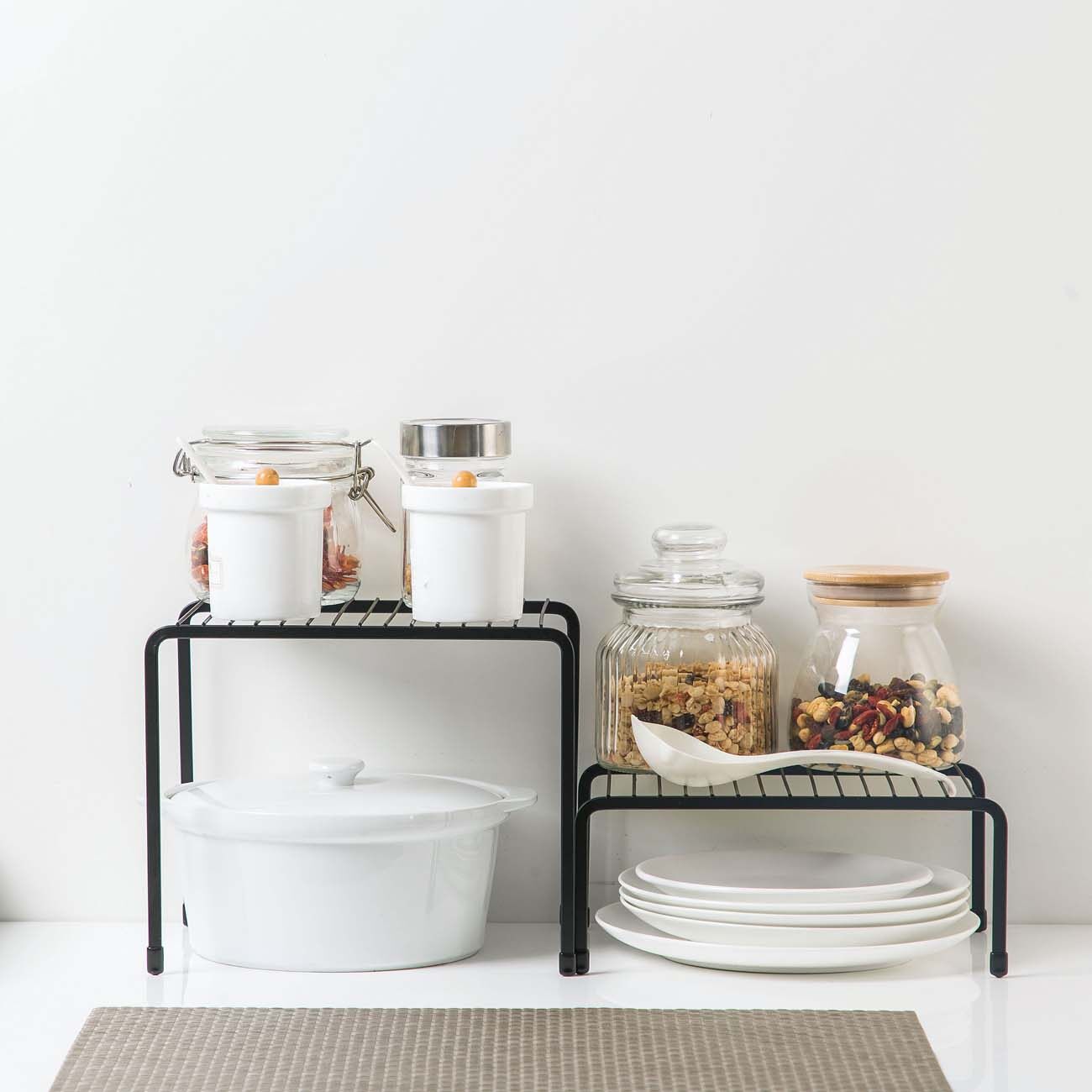 CNMF Iron Spice Rack Kitchen Desktop Storage Rack Sink Tableware Shelf