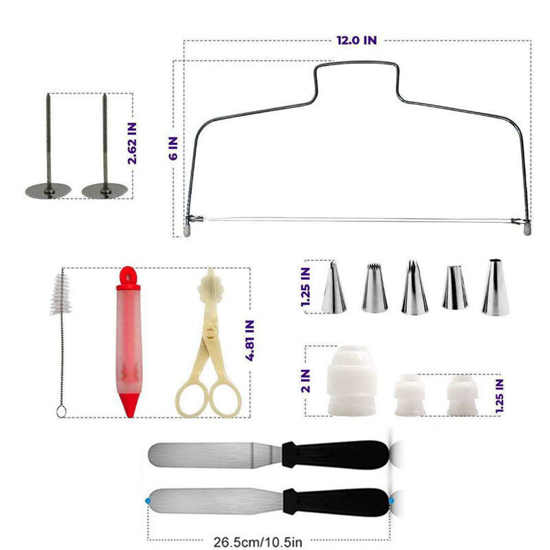 Bộ dụng cụ trang trí bánh bàn xoay 164 chi tiết, dụng cụ trang trí bánh chống trượt, Tự làm bánh