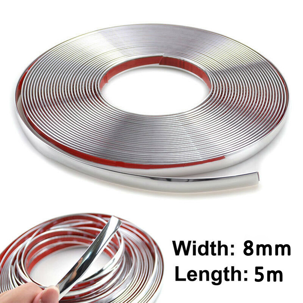 5M Roll Chrome Car Auto Door Edge Styling Moulding Trim Strip Self Adhesive Tape